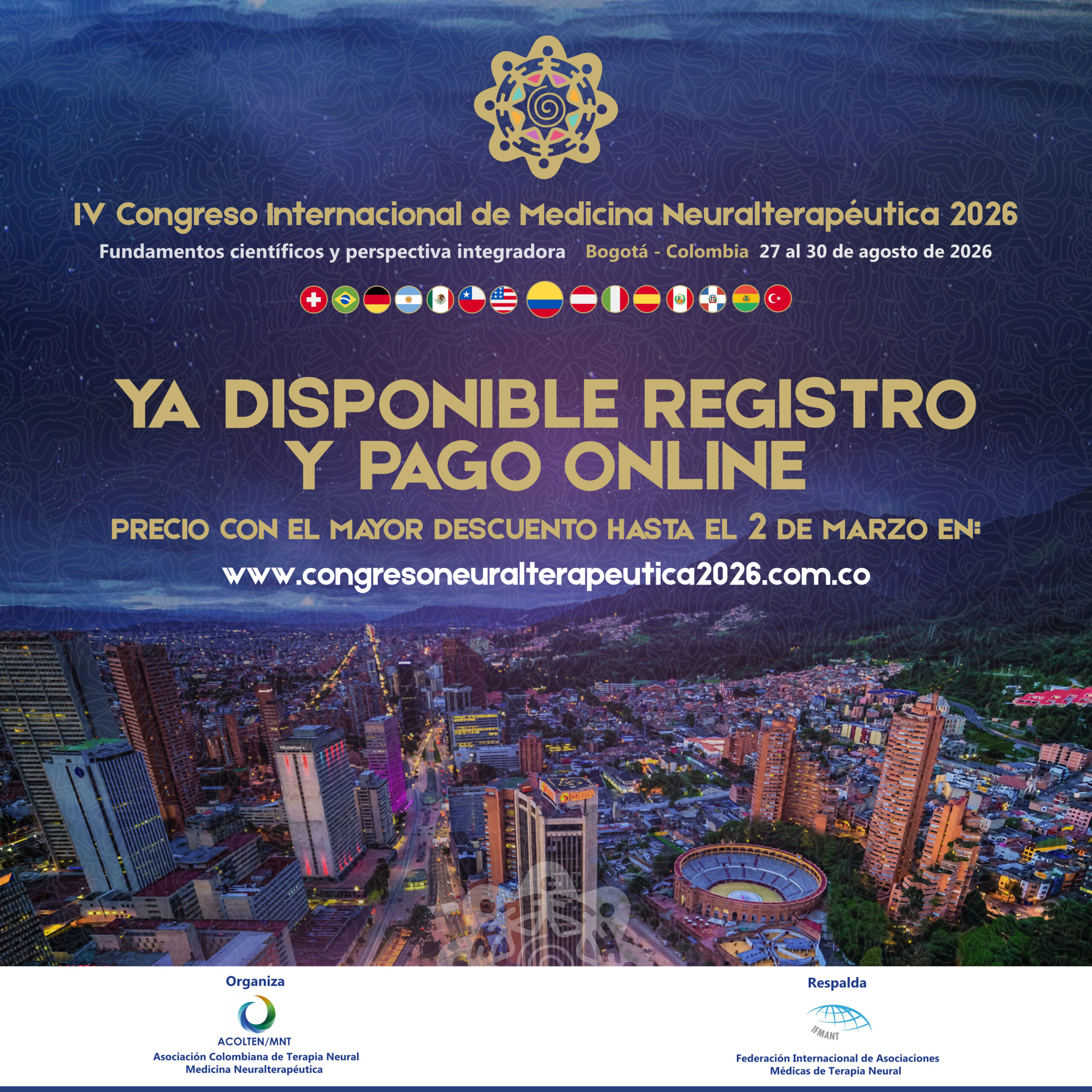 IV Congreso MNT 2026 Registro Pago Descuento CUADRADO